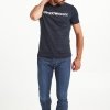 T-shirt Emporio Armani duże logo koszulka męska granatowa bawełniana